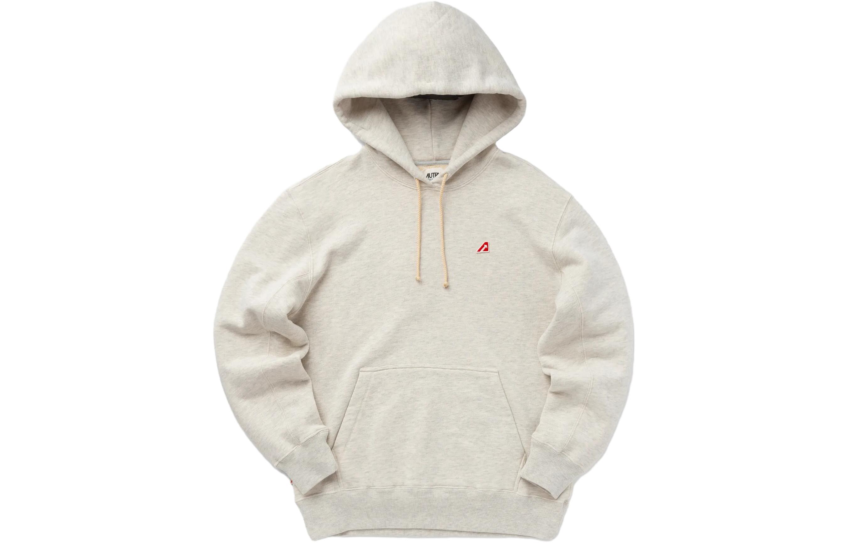 AUTRY Logo Print Loose Fit Hoodie Light Gray HOEM418H