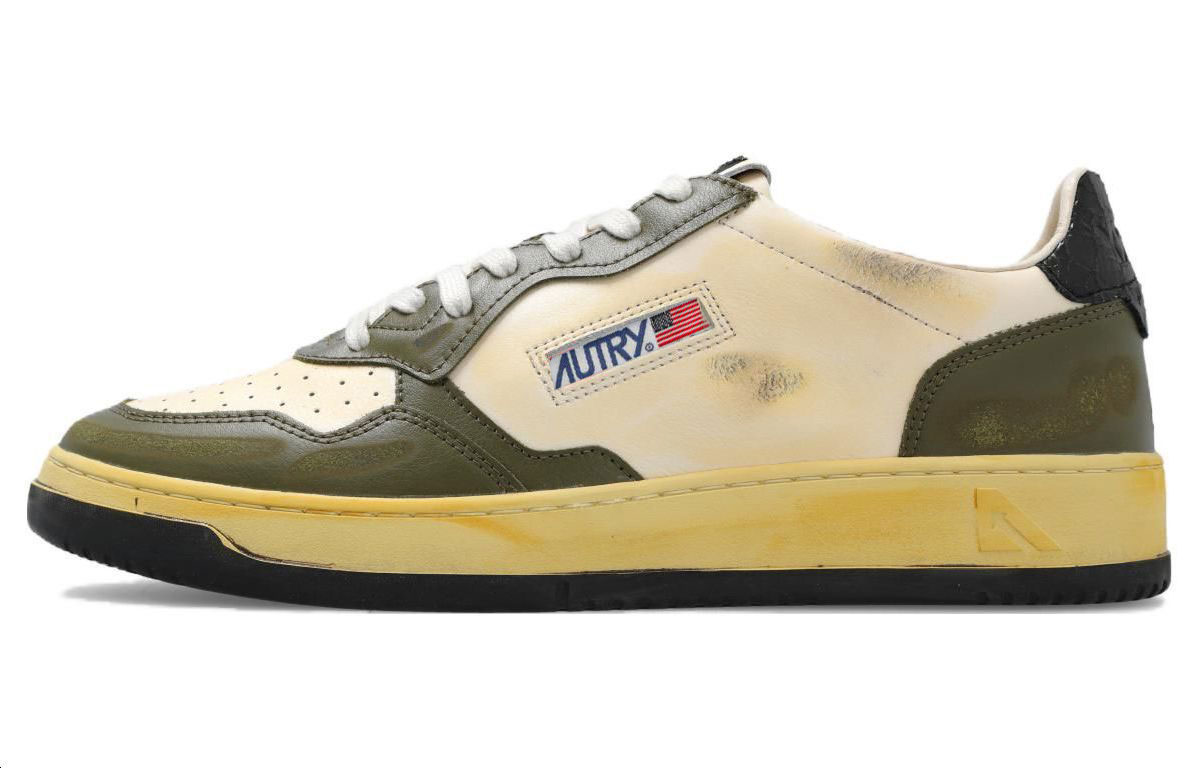 AUTRY Low Top 'Distressed White Green'