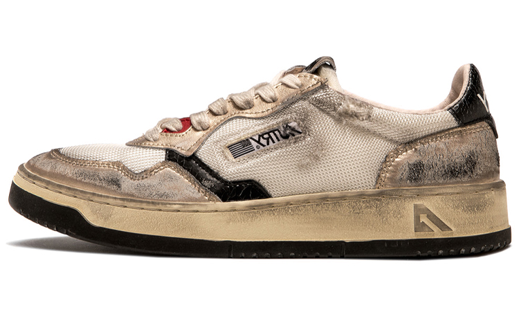 AUTRY Low Top Lace-Up 'Distressed White Black Grey' AVLM-MS09