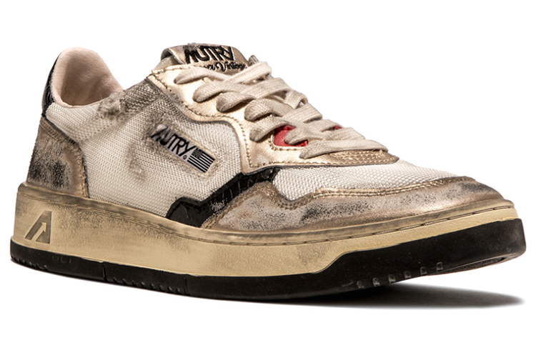 Lookbook AUTRY Low Top Lace-Up 'Distressed White Black Grey' AVLM-MS09