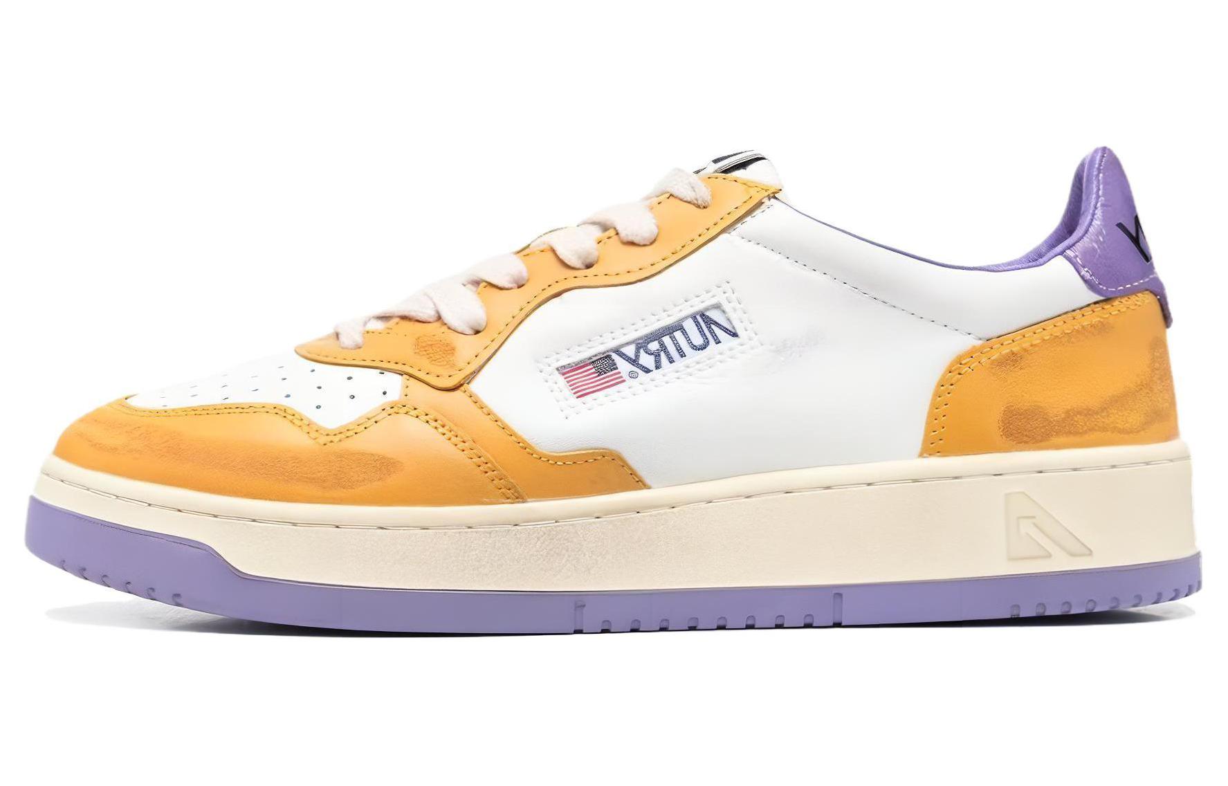 AUTRY Low Top Lace-Up 'Distressed White Yellow'