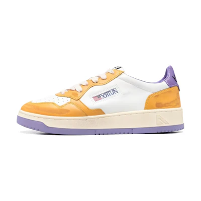 AUTRY Low Top Lace-Up 'Distressed White Yellow'