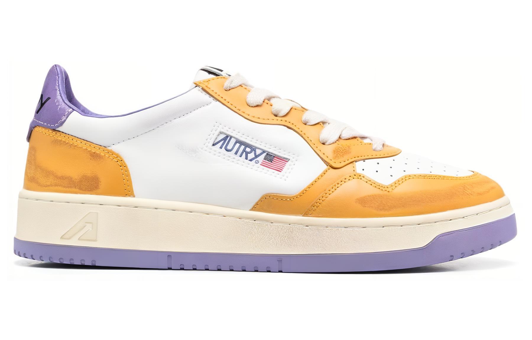 AUTRY Low Top Lace-Up 'Distressed White Yellow' 圖 2