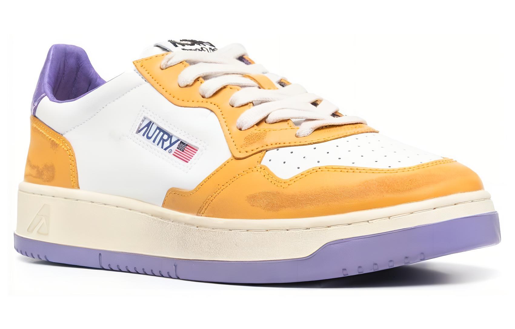 AUTRY Low Top Lace-Up 'Distressed White Yellow' 圖 3