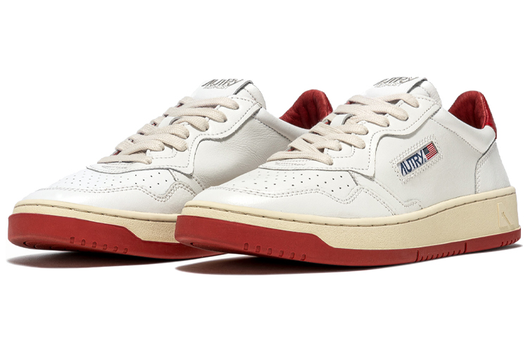 AUTRY Low Top Leather Sneaker 'White Red' 圖 2