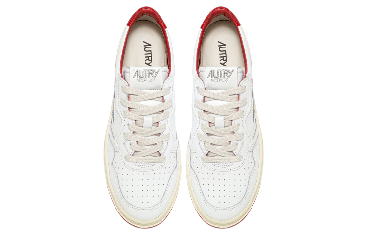 AUTRY Low Top Leather Sneaker 'White Red' 圖 3