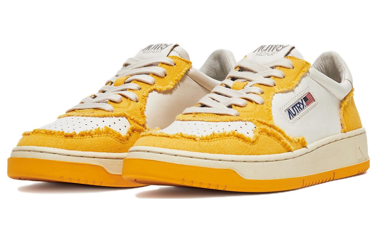 Order AUTRY Medalist Canvas-Panel ''Wit Geel'' Sneakers AULM-CB06