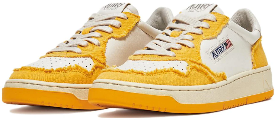 AUTRY Medalist Canvas-Panel ''Wit Geel'' Sneakers AULM-CB06 Order AUTRY Medalist Canvas-Panel ''Wit Geel'' Sneakers AULM-CB06