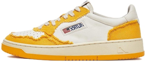 AUTRY Medalist Canvas-Panelled 'White Yellow' AULM-CB06 AUTRY Medalist Canvas-Panelled 'White Yellow' AULM-CB06