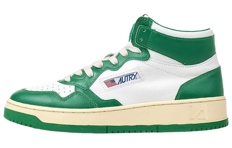 AUTRY Medalist high-top Sneakers 'White Green' AUMM-WB03
