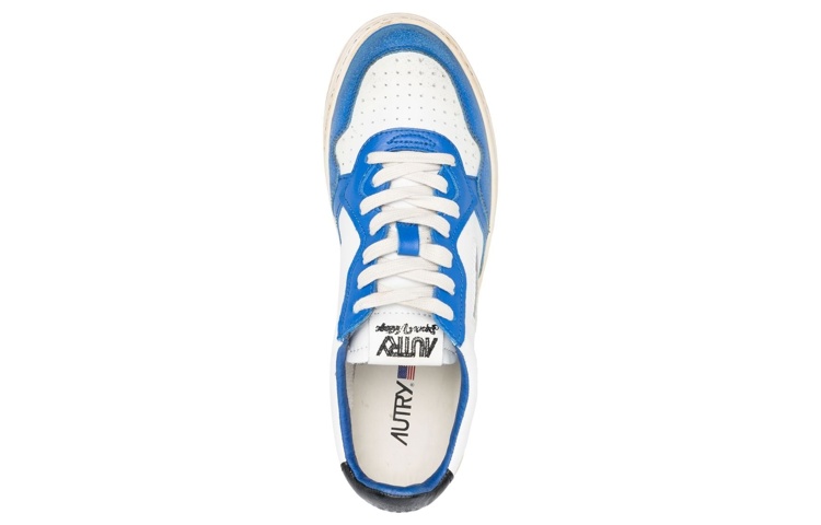 Shop AUTRY Medalist Low de Cuero 'Blanco Desgastado Negro Azul' AVLM-SV10