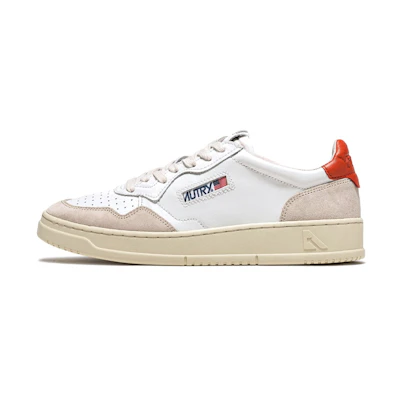AUTRY Medalist Leather Low 'Suede White Orange'