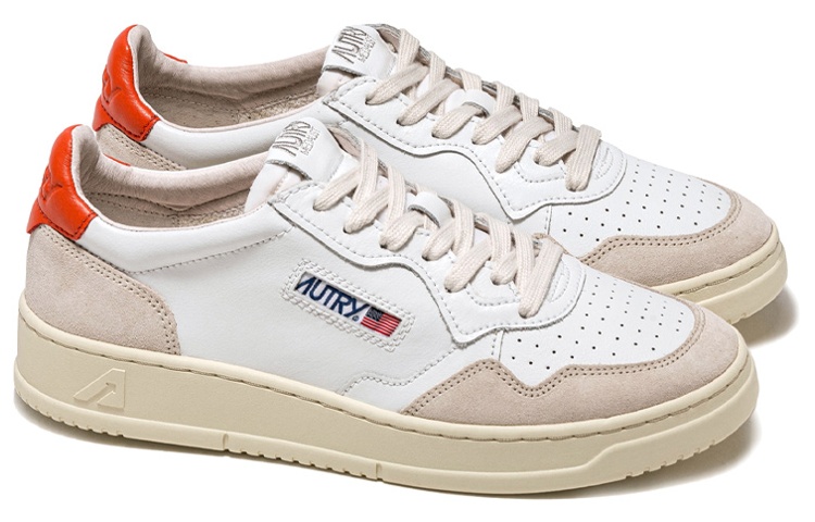Order AUTRY 系帶低幫百搭 時尚板鞋 男款 白灰橙