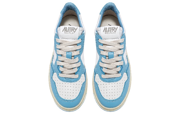 Lookbook AUTRY 皮革 低筒 系带 時尚板鞋 男款 白藍