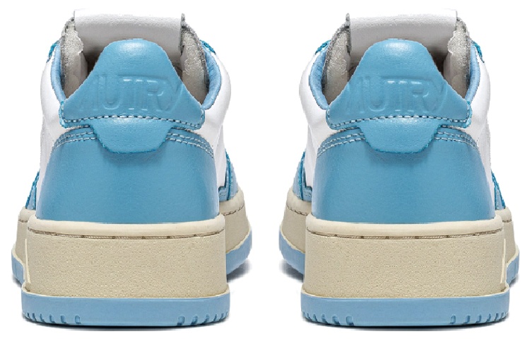 Shop AUTRY 皮革 低筒 系带 時尚板鞋 男款 白藍