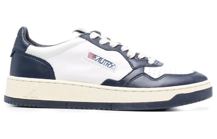 Order AUTRY Medalist 低帮皮革 '白色海军蓝' AULM-WB04