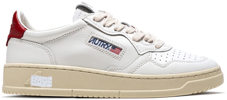AUTRY Medalist Leather Low 'White Red' AULM-LL21 Order AUTRY Medalist Leather Low 'White Red' AULM-LL21