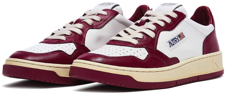 AUTRY Medalist Leather Low Burgundy White AULM-WB13 Order AUTRY Medalist Leather Low Burgundy White AULM-WB13