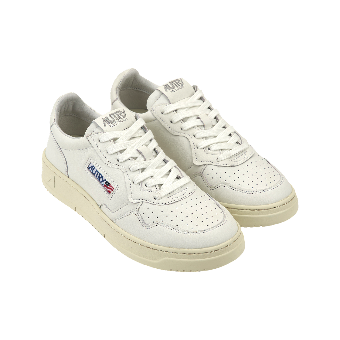 Shop AUTRY Medalist Low in Pelle di Capra ''Bianco'' AULM-GG04