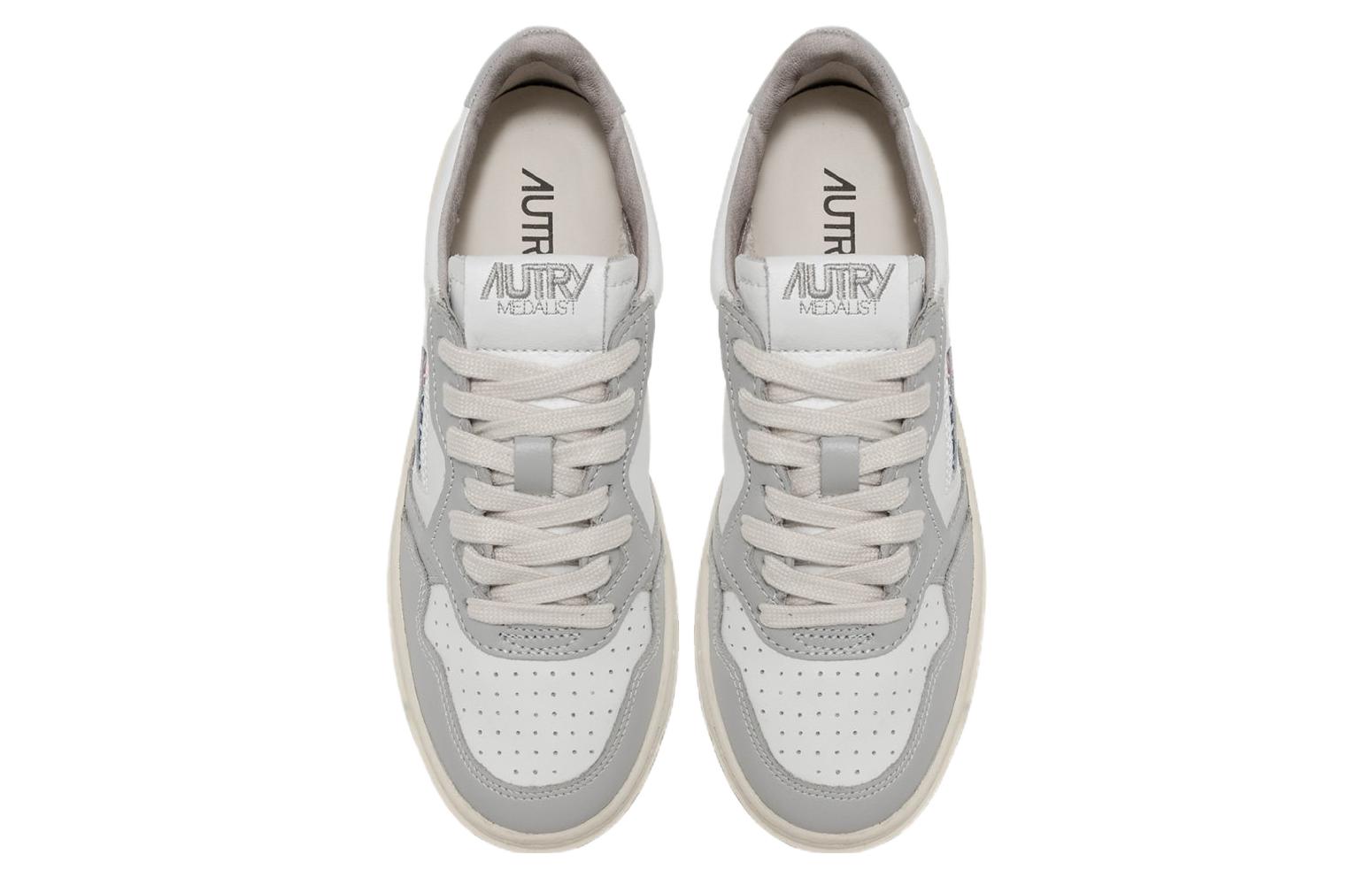 Shop AUTRY Medalist Low Leather 'Grey White' AULM-WB10