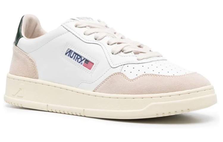 AUTRY Medalist Low Leather and Suede 'White Beige Black' 圖 2