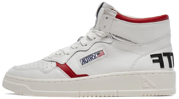 AUTRY Mid-Top Veterschoenen ''Wit Rood'' AUMM-STF1 Buy AUTRY Mid-Top Veterschoenen ''Wit Rood'' AUMM-STF1
