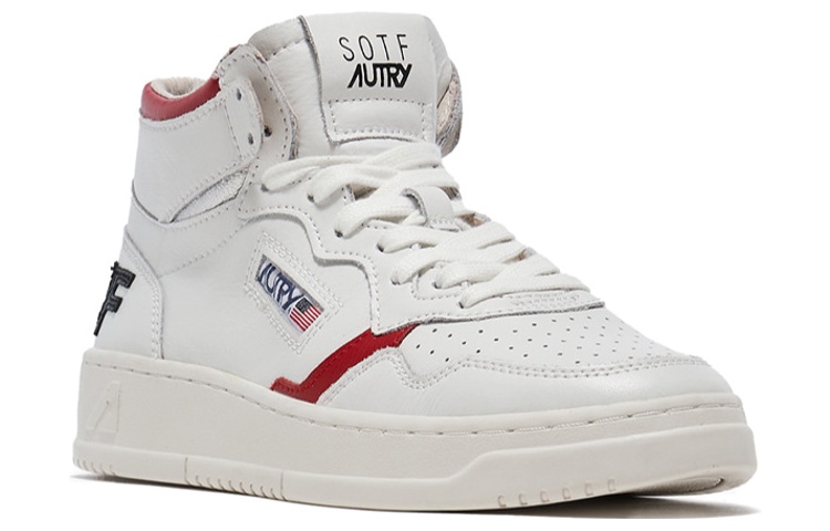 Order AUTRY Mid-Top Veterschoenen ''Wit Rood'' AUMM-STF1