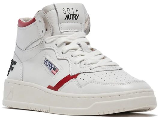 AUTRY Mid-Top Veterschoenen ''Wit Rood'' AUMM-STF1 Order AUTRY Mid-Top Veterschoenen ''Wit Rood'' AUMM-STF1