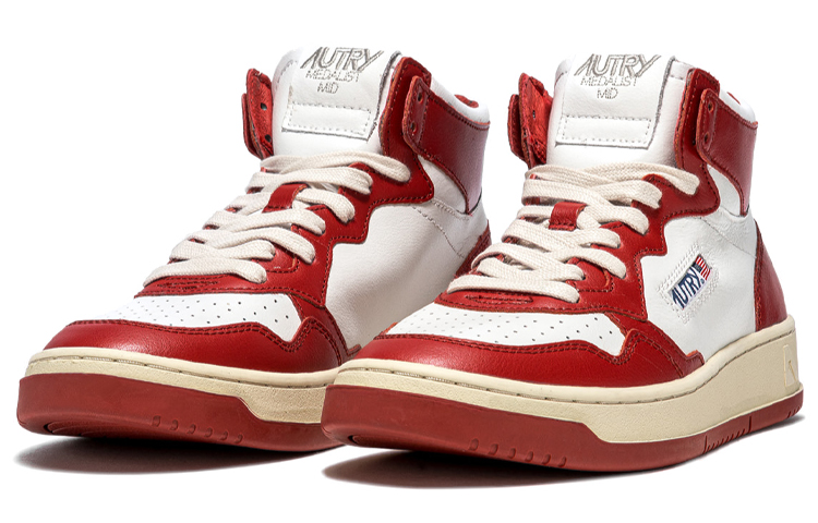 AUTRY Mid-Top Lace-Up 'White Red' 圖 2