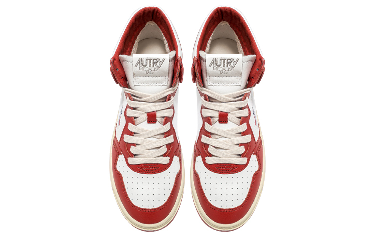 AUTRY Mid-Top Lace-Up 'White Red' 圖 3