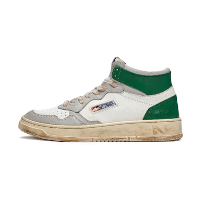AUTRY Mid-Top Leather Sneaker 'White Grey Green'