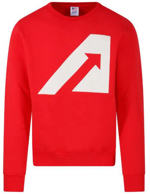 autry-red-crewneck-long-sleeve-sweatshirt-with-arrow-print-swim-407-r