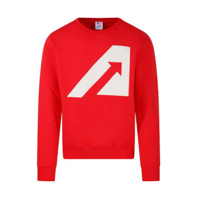 AUTRY Red Crewneck Long-Sleeve Sweatshirt with Arrow Print SWIM407R