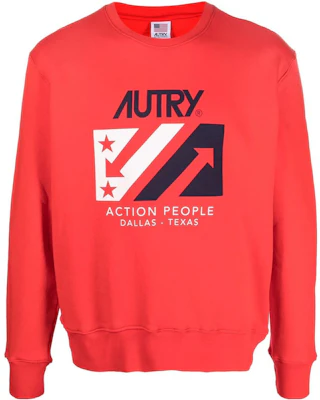 AUTRY Red Logo Print Crewneck Loose-Fit Long Sleeve Sweatshirt SWIM1534 Buy AUTRY Red Logo Print Crewneck Loose-Fit Long Sleeve Sweatshirt SWIM1534