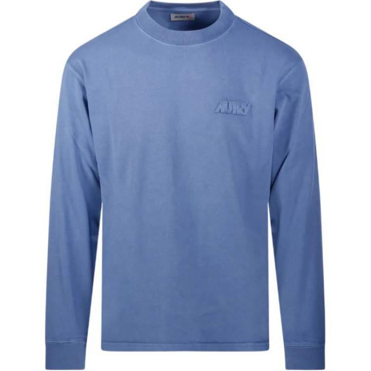 AUTRY Solid Blue Crewneck Long Sleeve Sweatshirt LSPX10ON