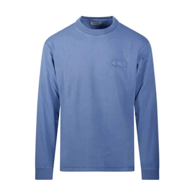 AUTRY Solid Blue Crewneck Long Sleeve Sweatshirt LSPX10ON