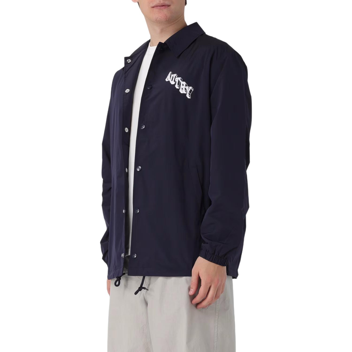 AUTRY Solid Button-Up Collared Jacket Blue Long-Sleeve Outerwear JAPM547B 圖 5