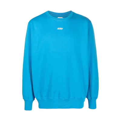 AUTRY Solid Color Crewneck Pullover Sweatshirt - Blue SWBM416CAPPARELCOBALT