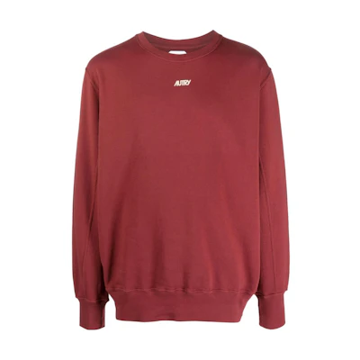AUTRY Solid Color Embroidered Logo Long Sleeve Sweatshirt Blood Red SWBM416SAPPARELSYRAH