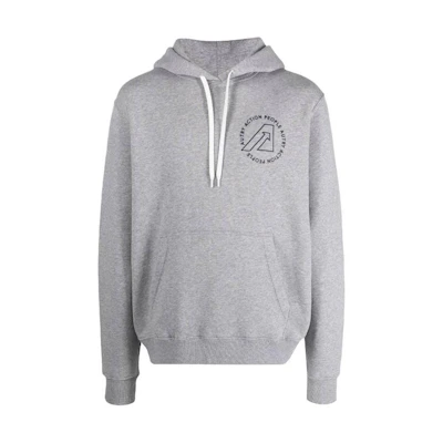 AUTRY Solid Color Letter Print Hoodie - Gray HOIM414M