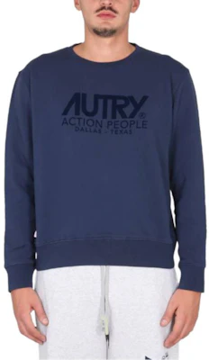 AUTRY Solid Color Logo Print Sweatshirt - Blue SWIM1575 Buy AUTRY Solid Color Logo Print Sweatshirt - Blue SWIM1575