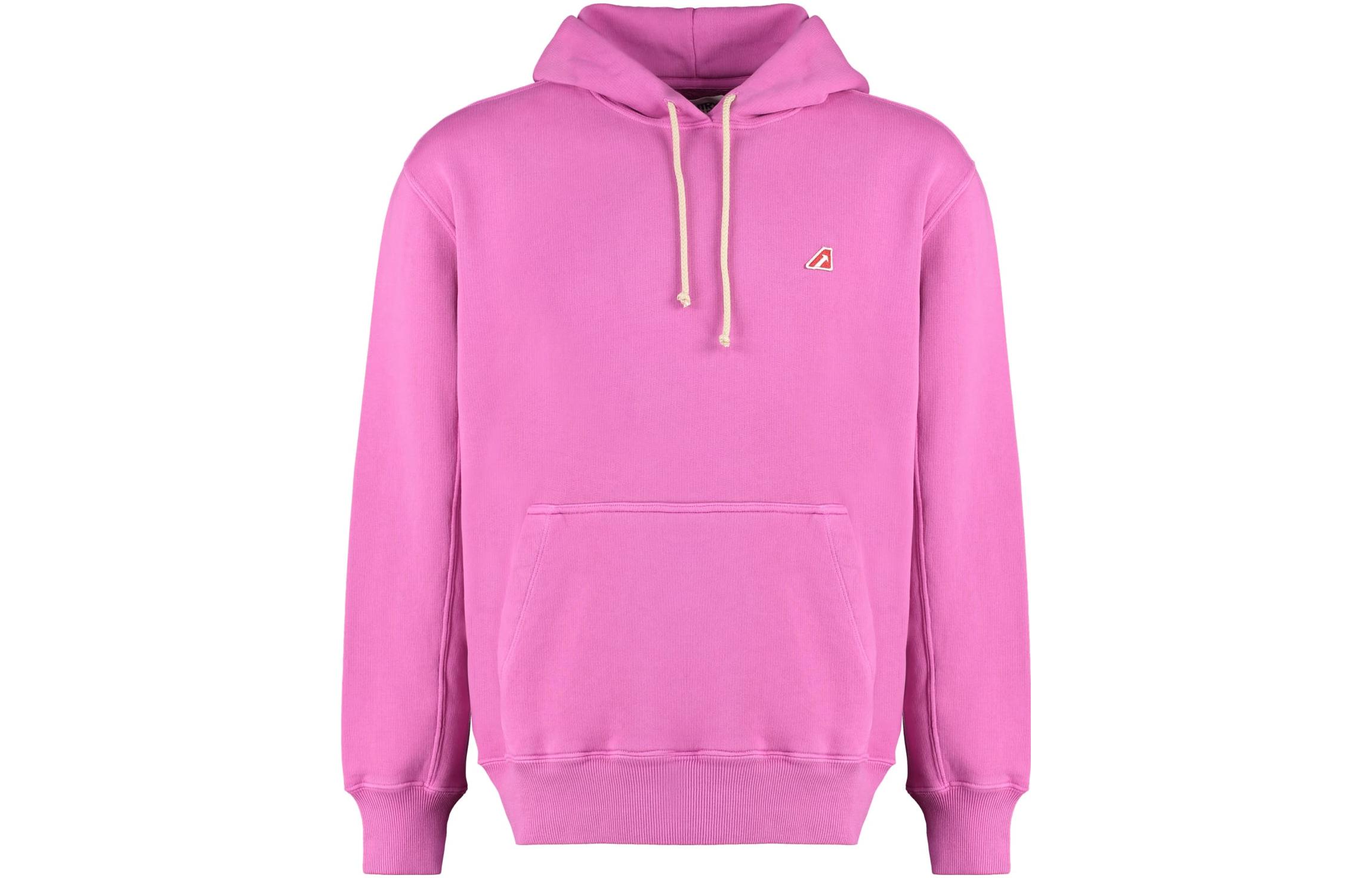 AUTRY Solid Color Pink Drawstring Hoodie HOEM418F