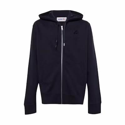 AUTRY Solid Color Zip Hoodie Jacket - Navy Blue HOPM574B