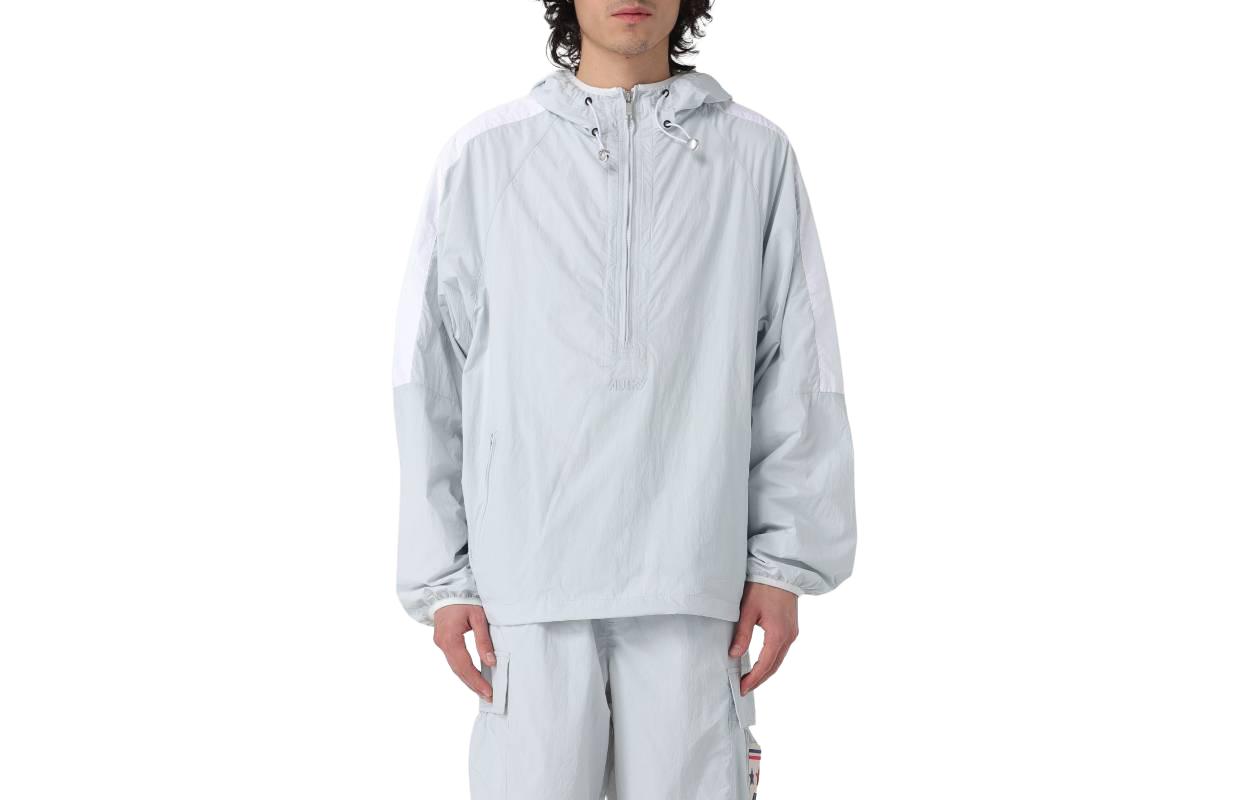 AUTRY Solid Ivory White Long-Sleeve Hoodie Zip-Up Jacket JAPM551C