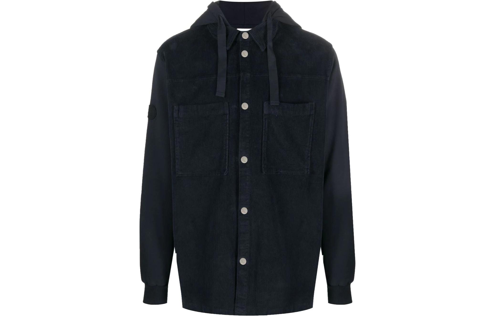 AUTRY Solid Navy Blue Hooded Jacket STVM447B