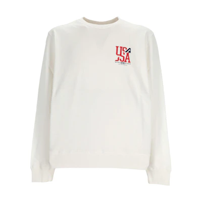 AUTRY SS23 White Unisex Oversized Crewneck Letter Print Long Sleeve Sweatshirt SWIM2321ACTIONWHITE