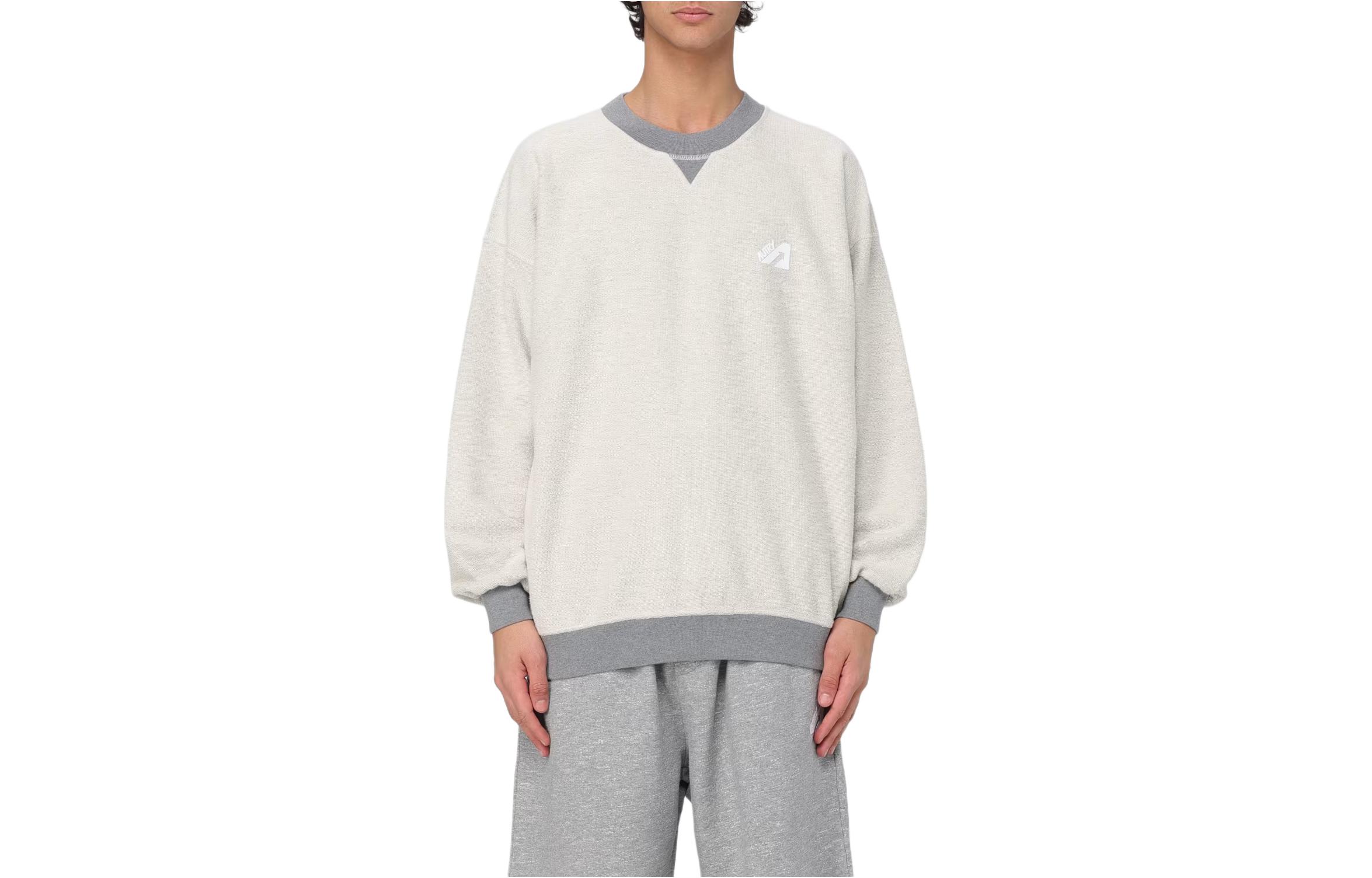 AUTRY SS24 Beige Graphic Crewneck Pullover Sweatshirt SWYM591P