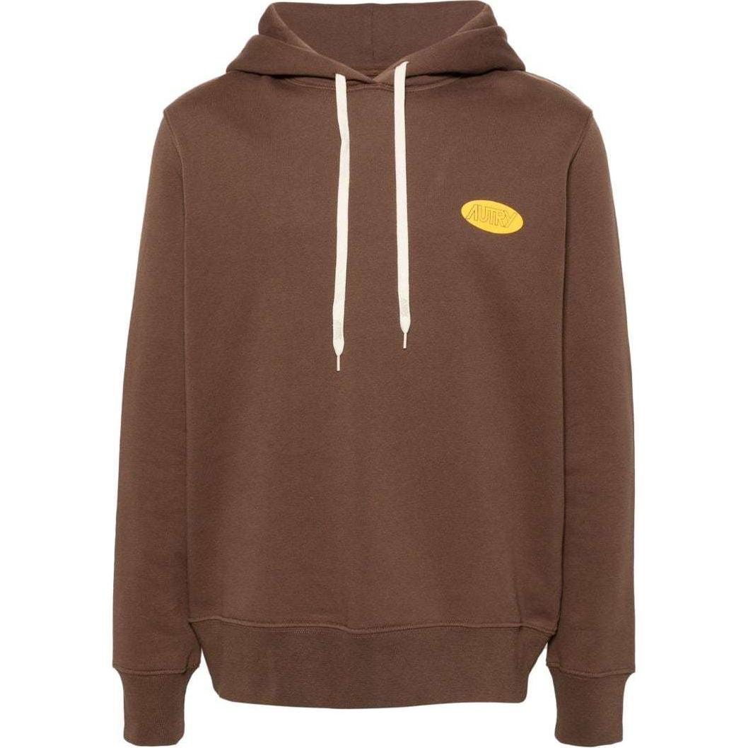 AUTRY SS24 Chocolate Brown Hoodie with Logo Print HOPM02JC