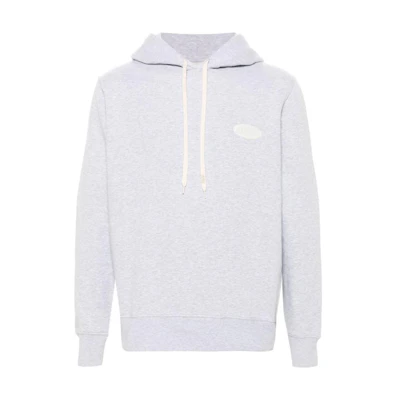 AUTRY SS24 Light Gray Logo Hoodie with Drawstring and Long Sleeves HOPM02JM