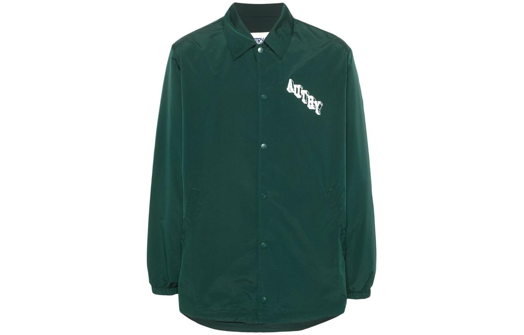 AUTRY SS24 Logo Print Collared Jacket Green JAPM547G